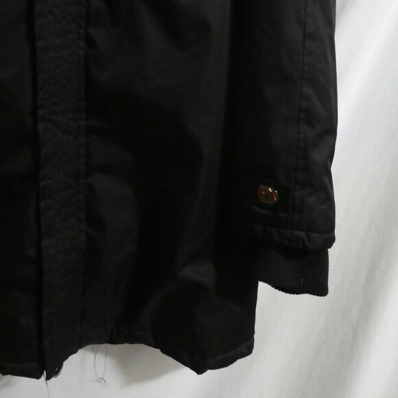 OPPENHEIMER Premium Outerwear | large | Hooded Black Coat | Ribbed Cuffs - Picture 10 of 16